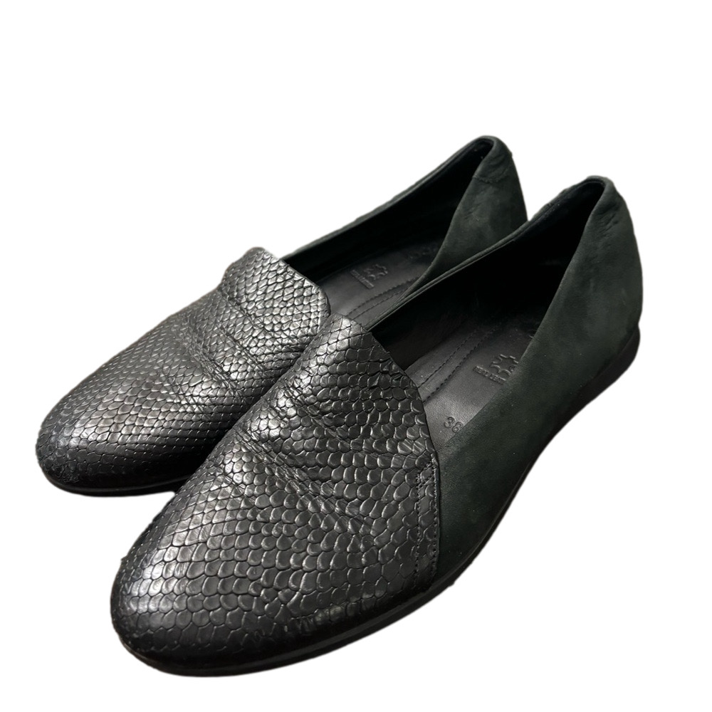 ECCO Touch Ballerina 2.0 Women's Black Leather Flat EU 38 US 7 / 7.5 Snakeskin